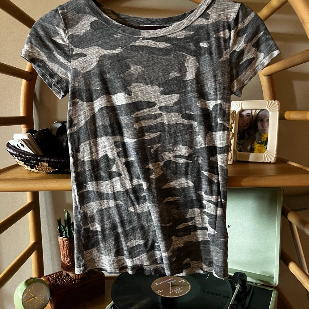 Gray Camouflage Women's Top